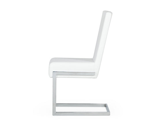 Batavia - Modern White & Stainless Steel Dining Chair (Set of 2) - image 2