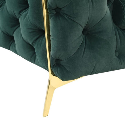 Sheila - Transitional Emerald Green Fabric Loveseat - image 2
