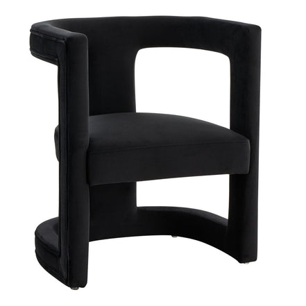 Kendra - Modern Black Fabric Accent Chair