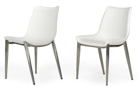 Frasier - Modern White Eco-Leather Dining Chair (Set of 2)