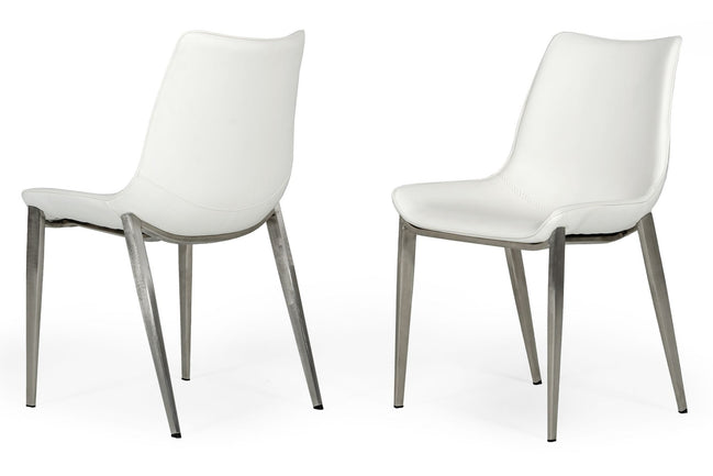Frasier - Modern White Eco-Leather Dining Chair (Set of 2)
