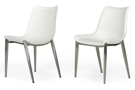 Frasier - Modern White Eco-Leather Dining Chair (Set of 2)