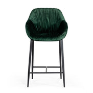 Katrina - Modern Green Fabric Bar Stool