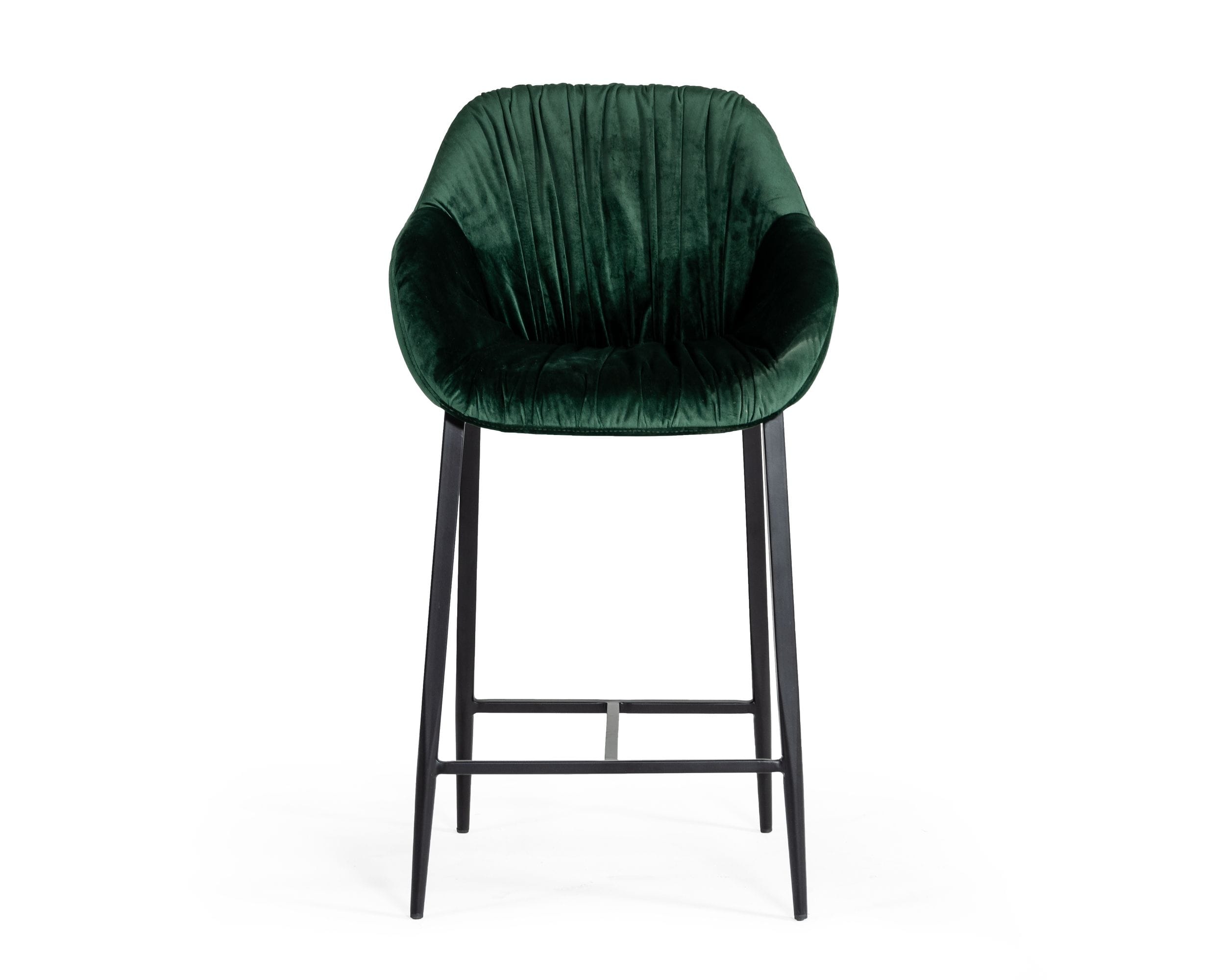 Katrina - Modern Green Fabric Bar Stool