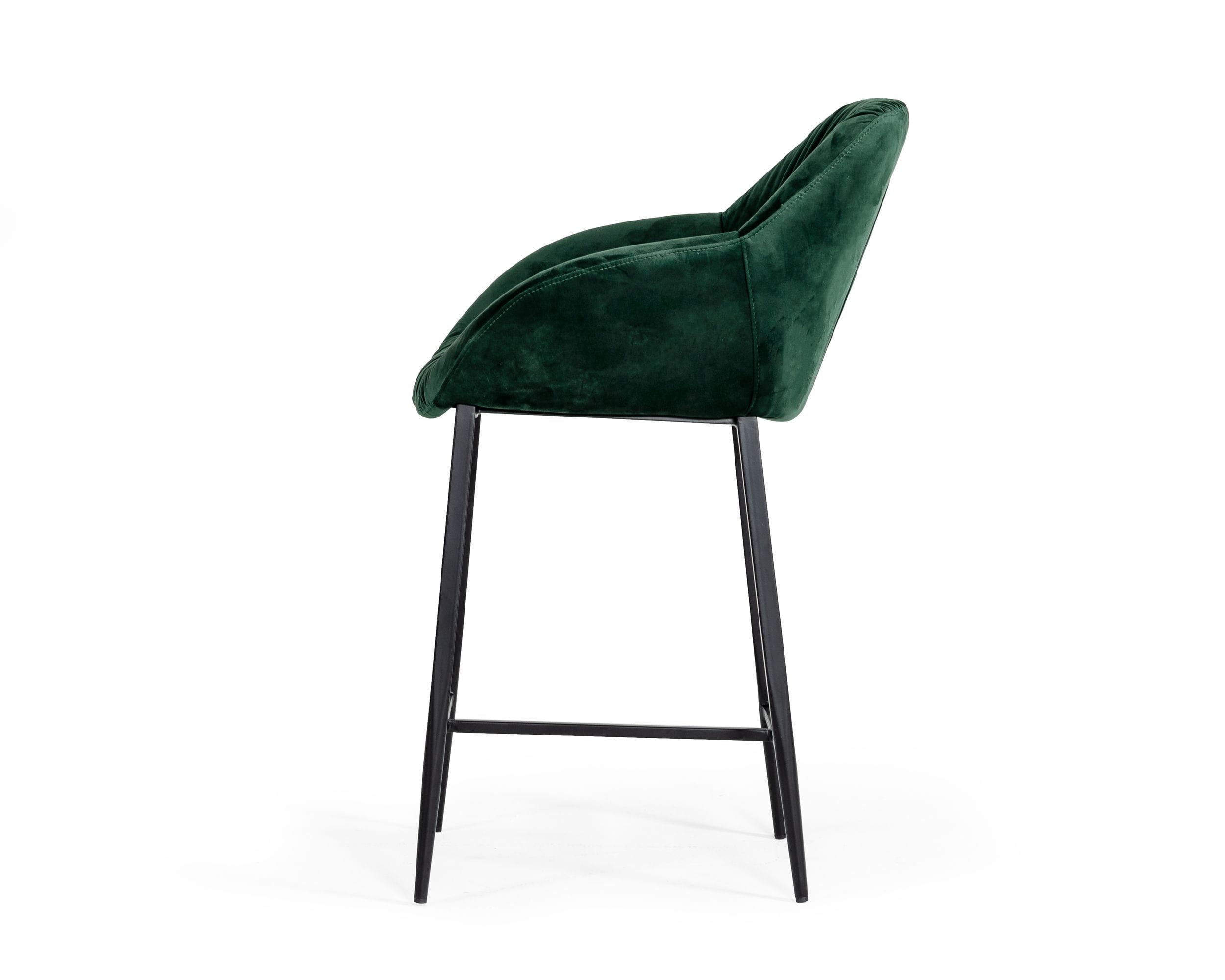 Katrina - Modern Green Fabric Bar Stool - image 2
