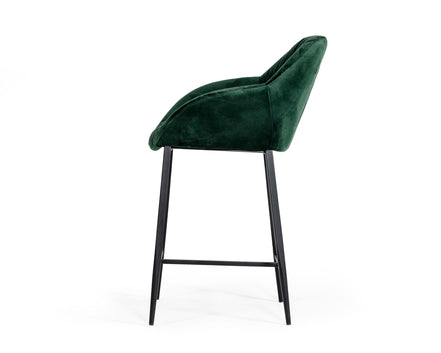 Katrina - Modern Green Fabric Bar Stool - image 2