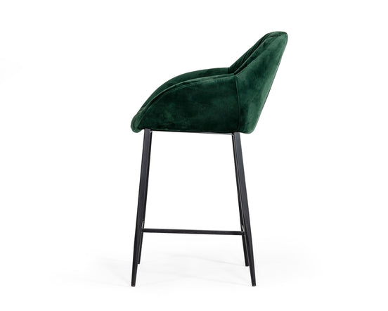 Katrina - Modern Green Fabric Bar Stool - image 2