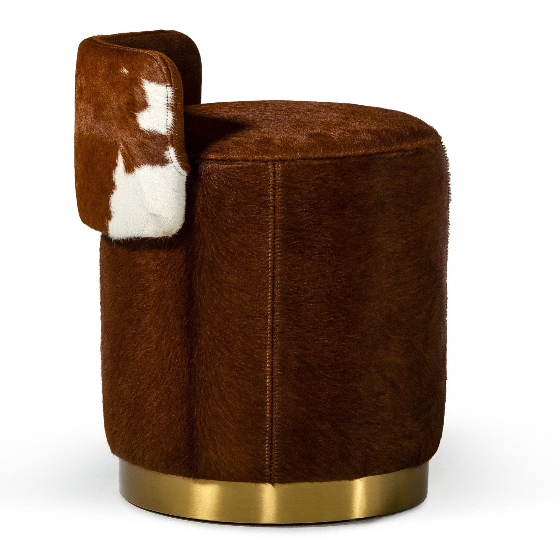 Belvista - Modern Brown Cowhide Ottoman - image 2