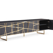 Kilson - Modern Black Oak & Champagne Gold TV Stand - image 2