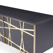 Kilson - Modern Black Oak & Champagne Gold TV Stand - image 3