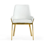 Ganon - Modern White & Gold Dining Chair - image 3