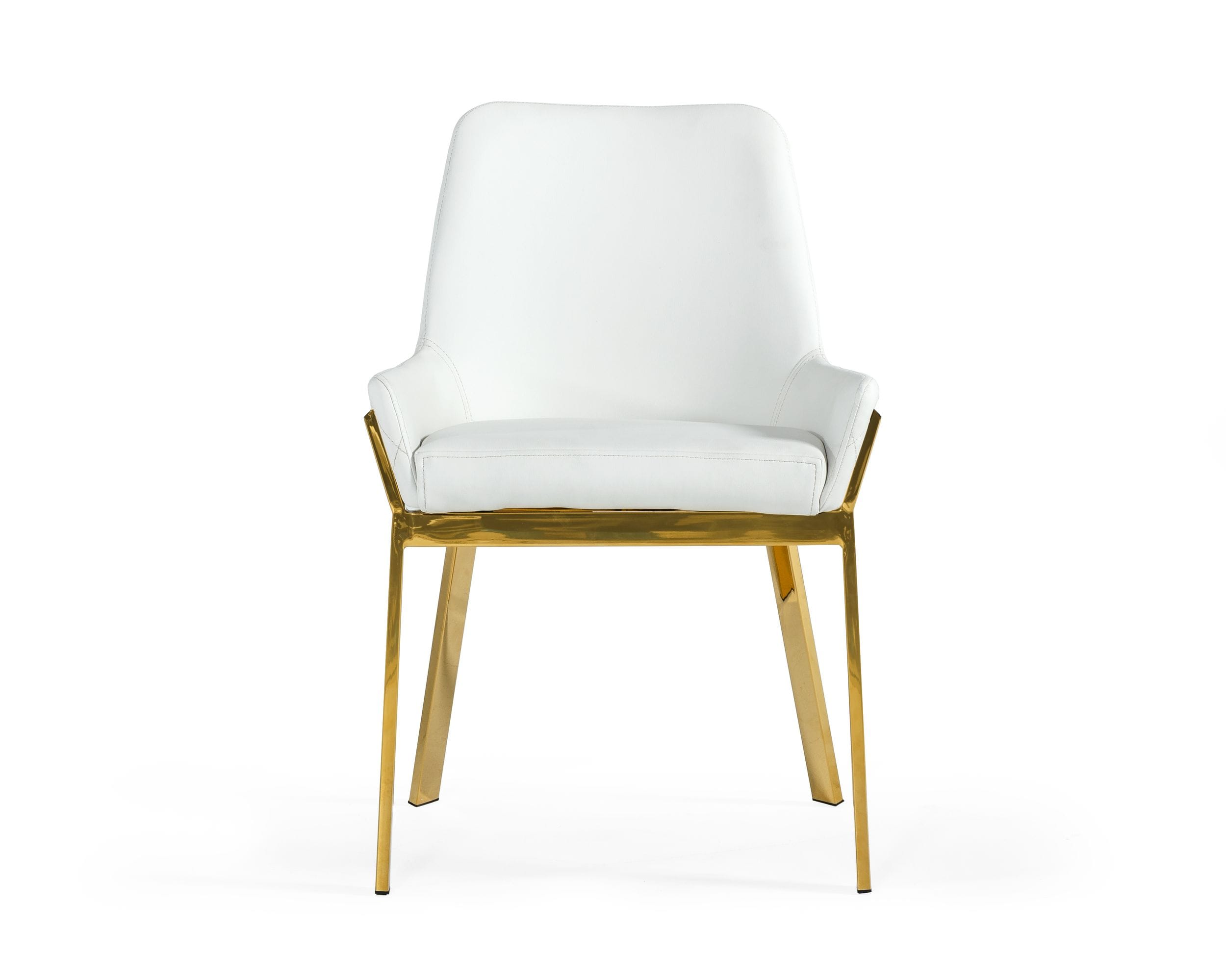 Ganon - Modern White & Gold Dining Chair - image 3