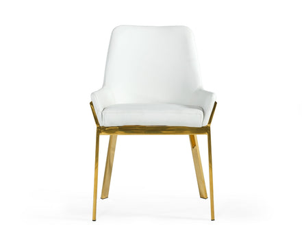 Ganon - Modern White & Gold Dining Chair - image 3