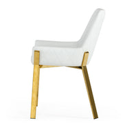 Ganon - Modern White & Gold Dining Chair - image 4
