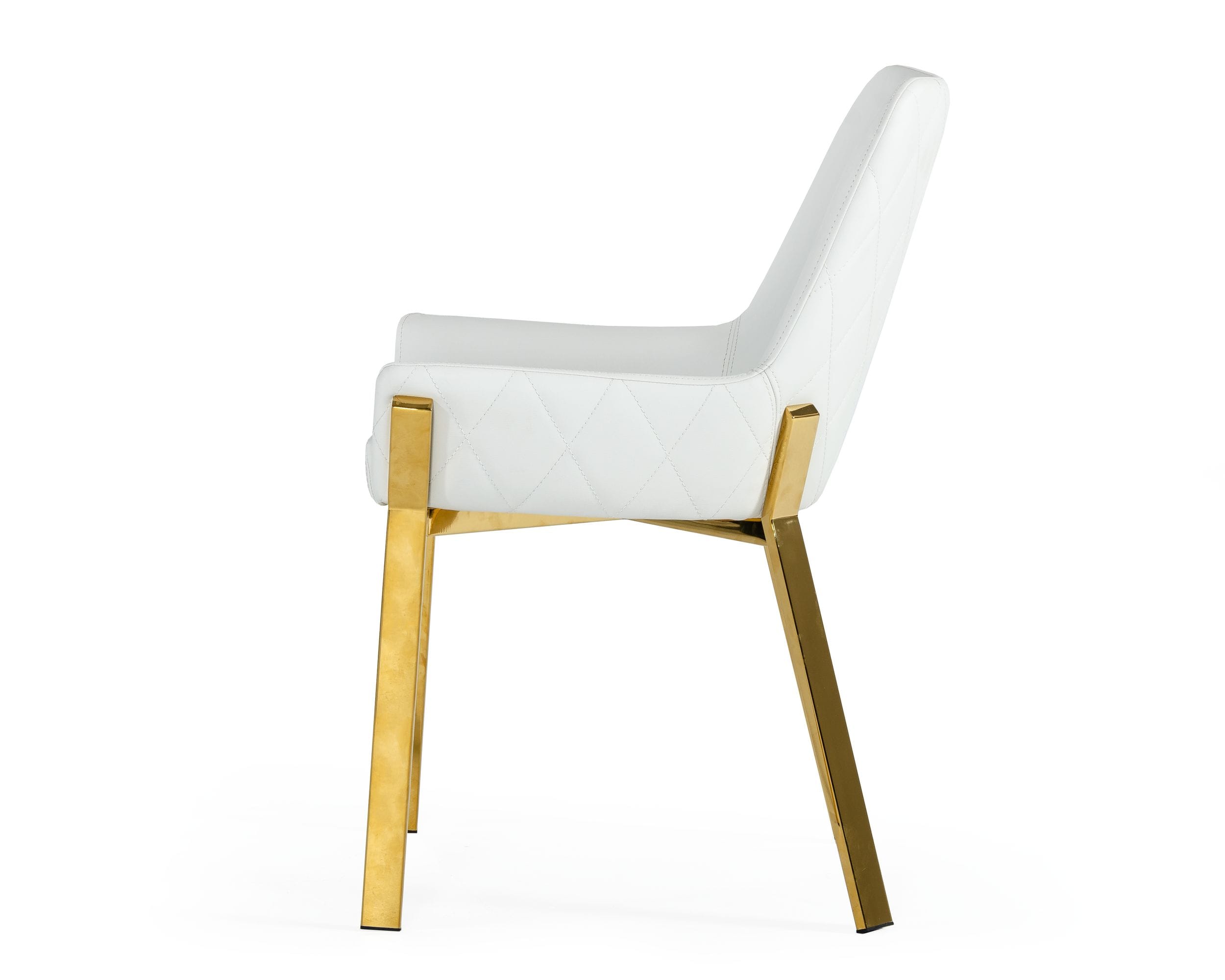 Ganon - Modern White & Gold Dining Chair - image 4