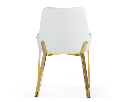 Ganon - Modern White & Gold Dining Chair - image 5