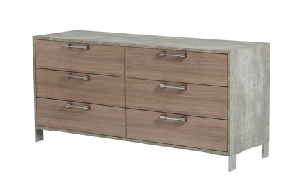 Boston - Modern Brown Oak & Brushed Stainless Steel Dresser - image 4