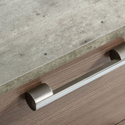 Boston - Modern Brown Oak & Brushed Stainless Steel Dresser
