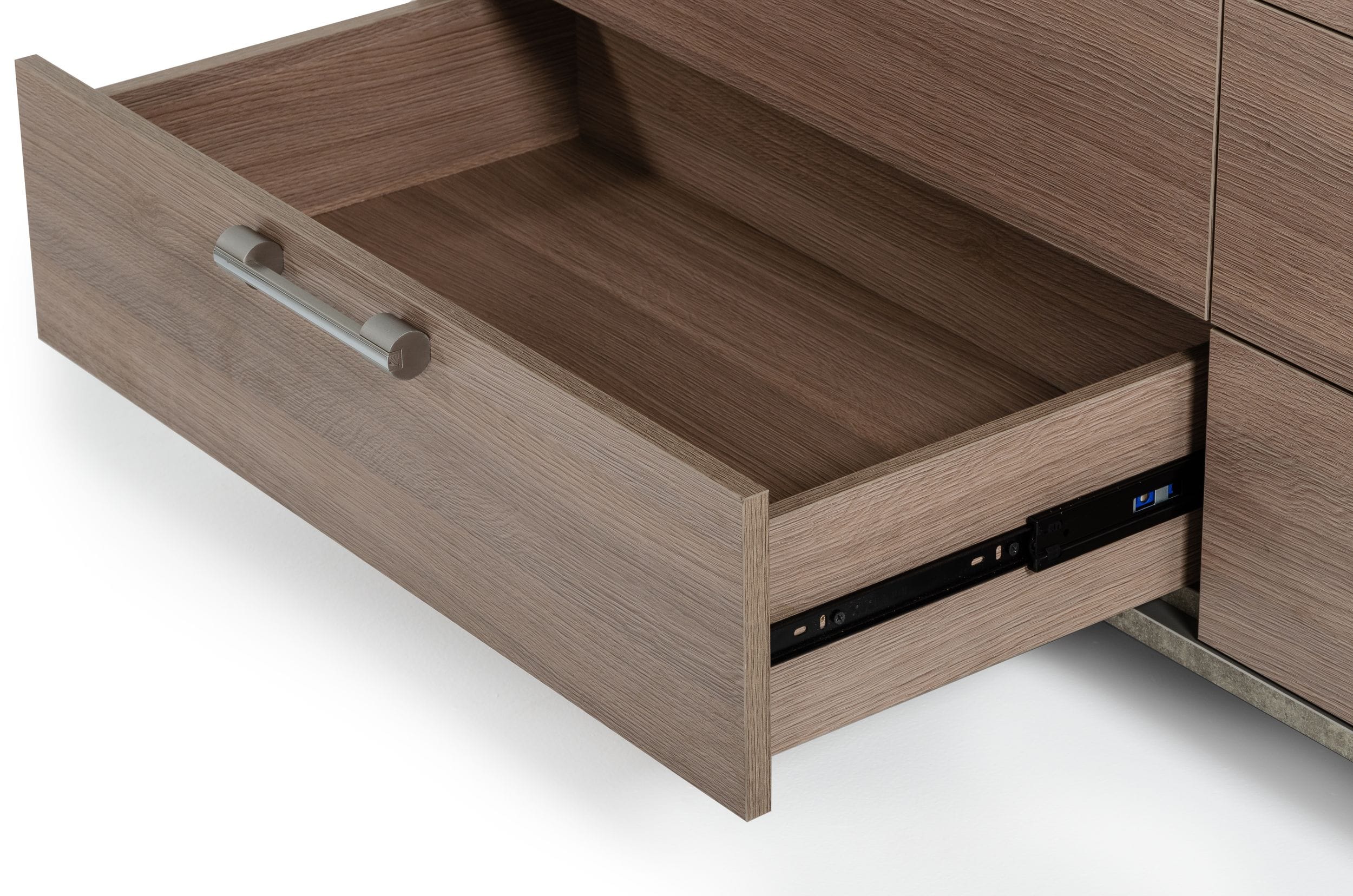 Boston - Modern Brown Oak & Brushed Stainless Steel Dresser - image 2