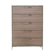 Boston - Modern Brown Oak & Brushed Stainless Steel Chest - image 3