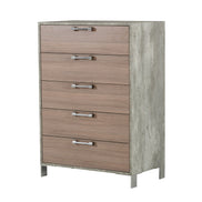 Boston - Modern Brown Oak & Brushed Stainless Steel Chest - image 4