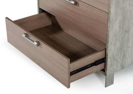 Boston - Modern Brown Oak & Brushed Stainless Steel Chest - image 2