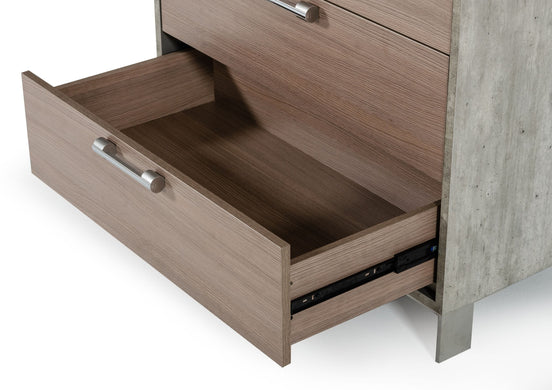 Boston - Modern Brown Oak & Brushed Stainless Steel Chest - image 2