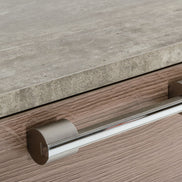 Boston - Modern Brown Oak & Brushed Stainless Steel Chest