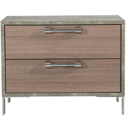 Boston - Modern Brown Oak & Brushed Stainless Steel Nightstand - image 4