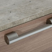 Boston - Modern Brown Oak & Brushed Stainless Steel Nightstand - image 3