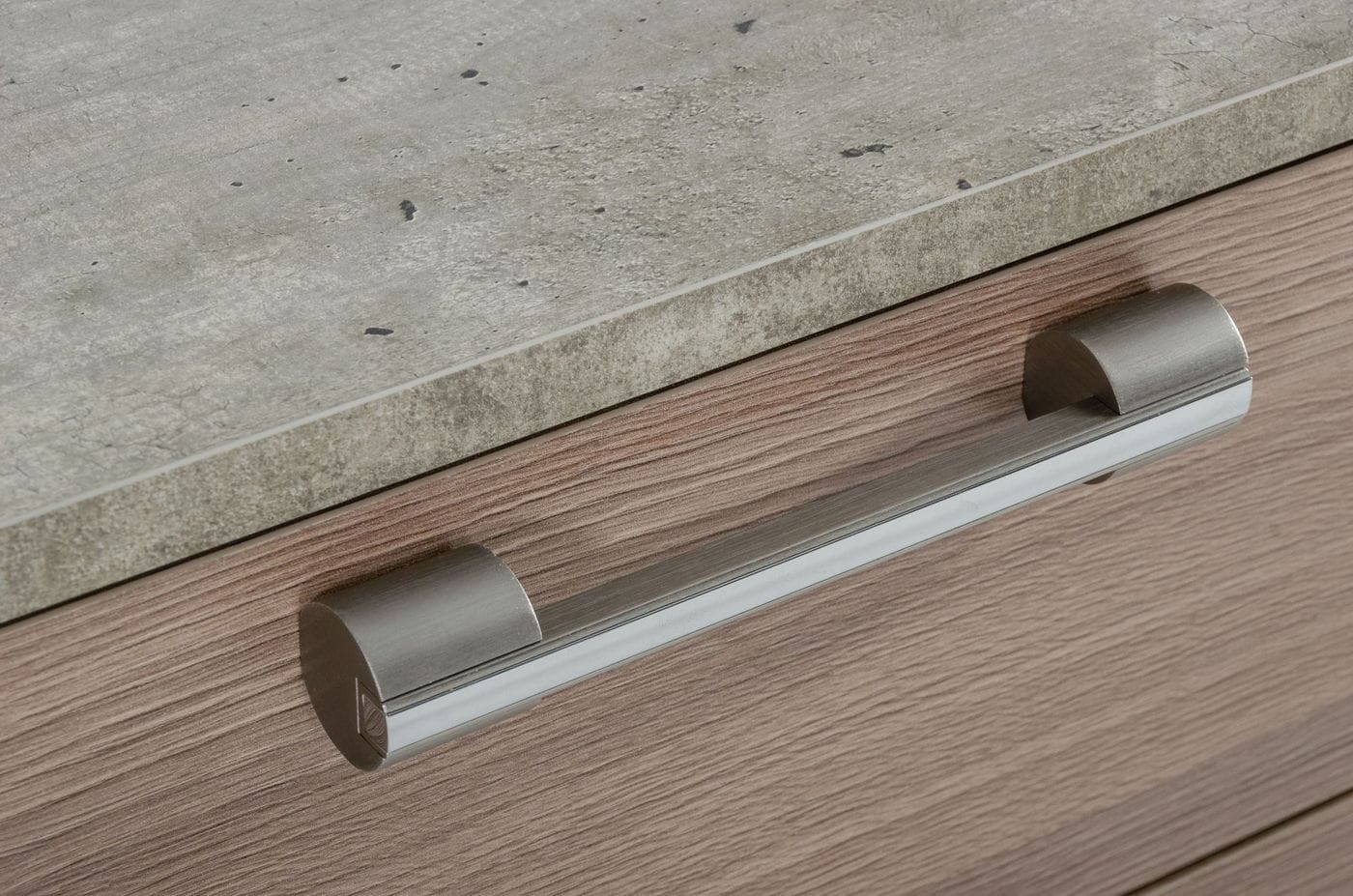Boston - Modern Brown Oak & Brushed Stainless Steel Nightstand - image 3