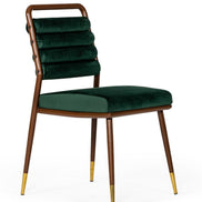 Biscay - Modern Dark Green & Walnut Steel Dining Chair - image 3