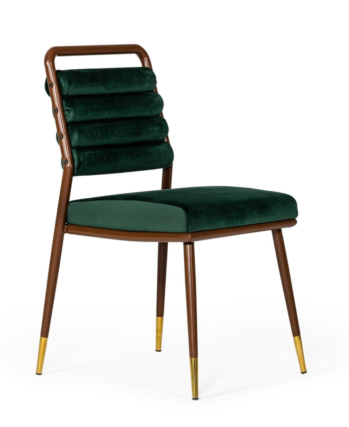 Biscay - Modern Dark Green & Walnut Steel Dining Chair - image 3