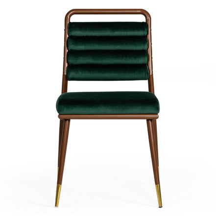 Biscay - Modern Dark Green & Walnut Steel Dining Chair - image 4