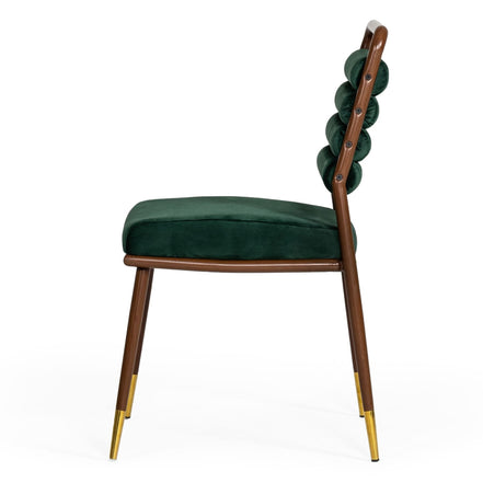 Biscay - Modern Dark Green & Walnut Steel Dining Chair - image 5