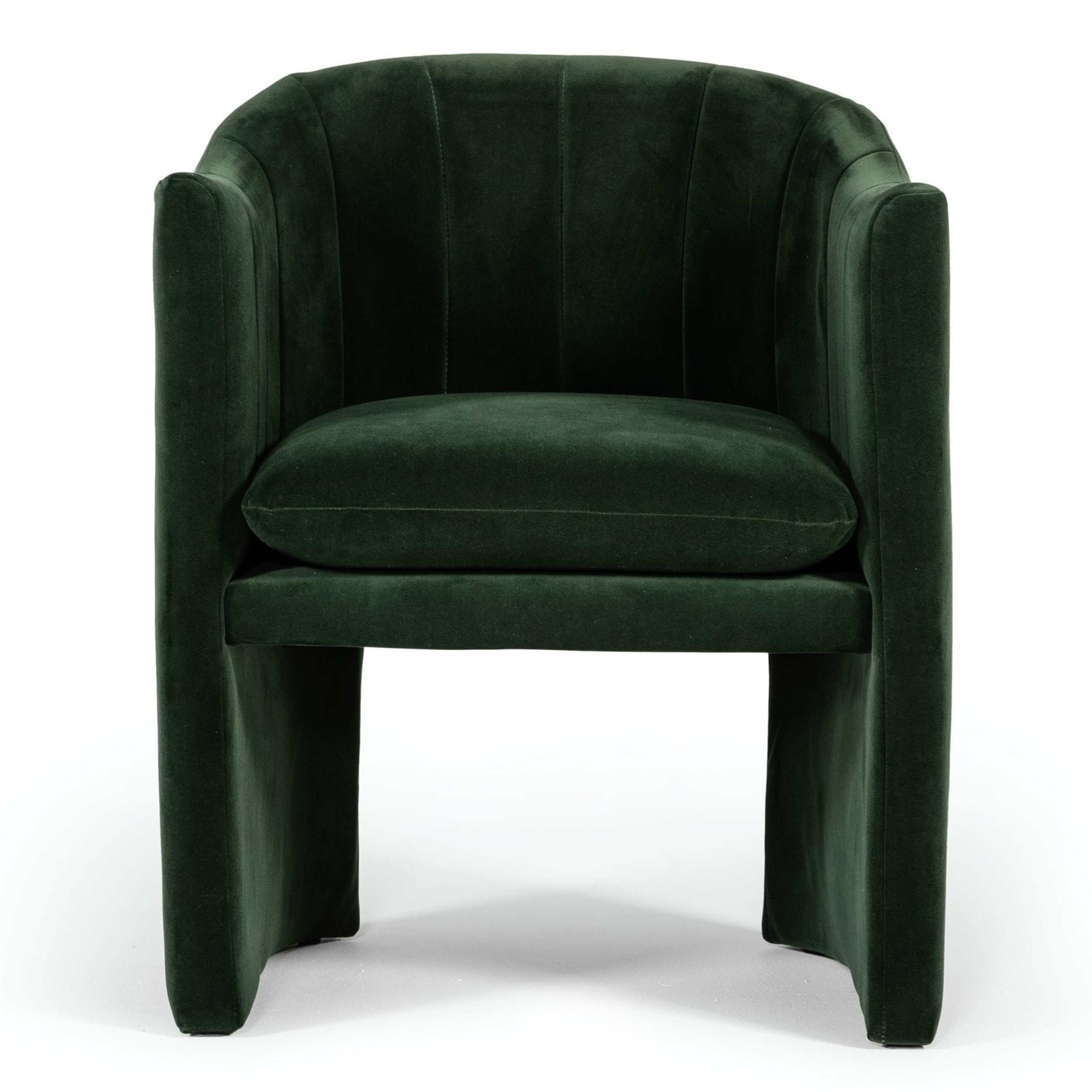 Danube - Modern Jade Green Fabric Dining Chair - image 2