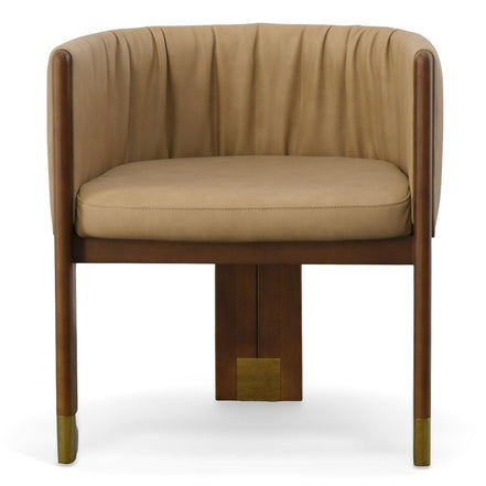 Elati - Tan Vegan Leather Dining Chair - image 2