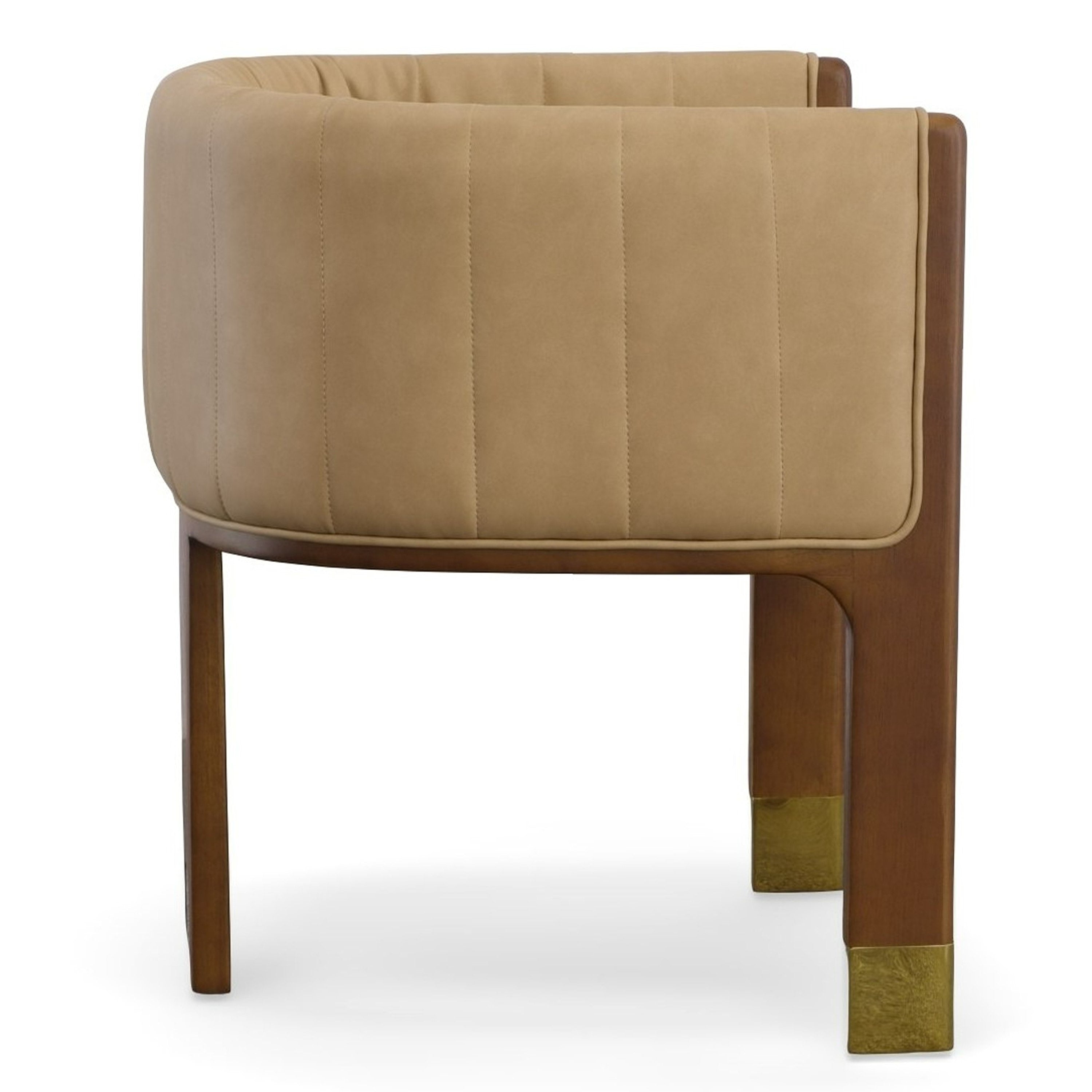 Elati - Tan Vegan Leather Dining Chair - image 5