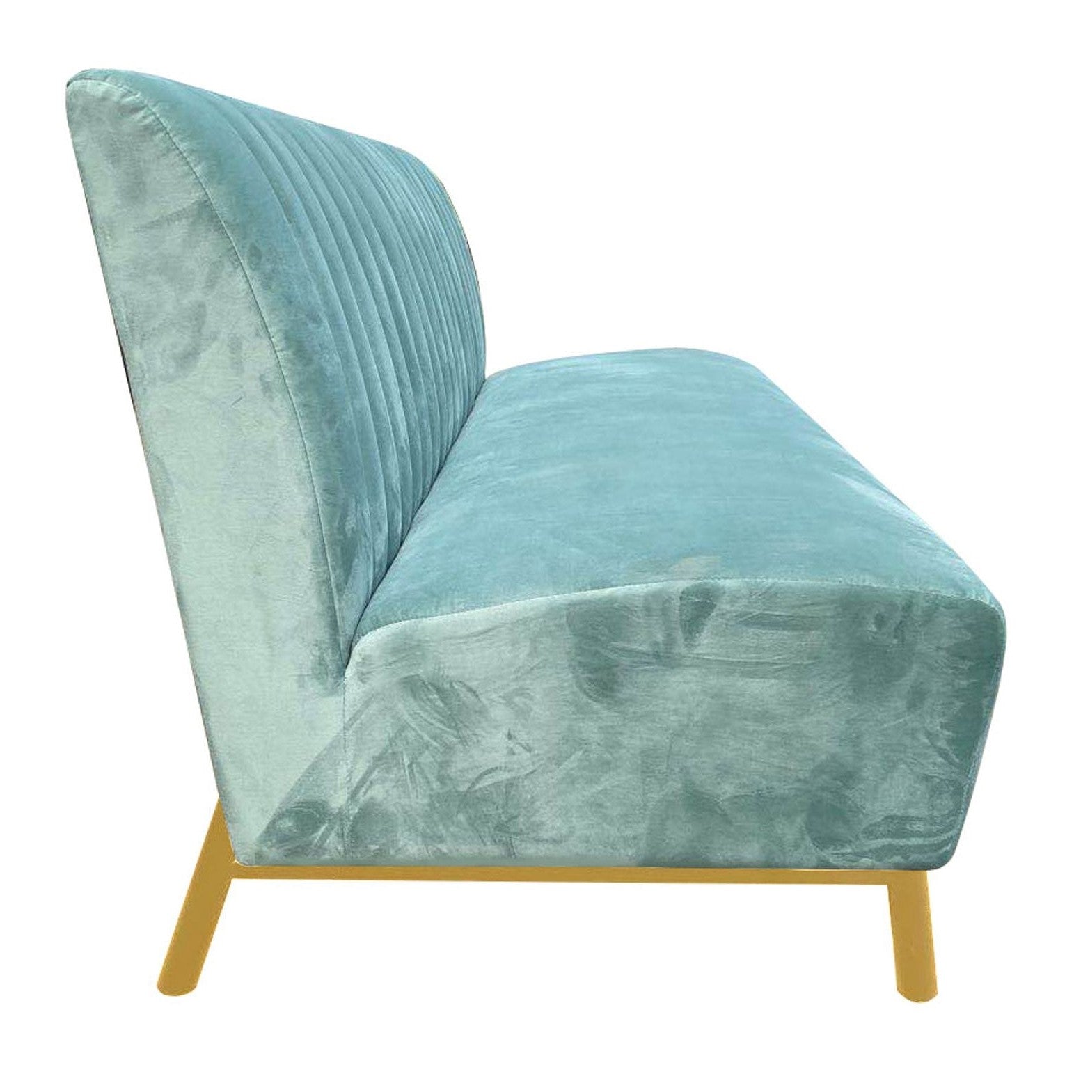 Mosko - Modern Light Green & Gold Fabric Sofa - image 3