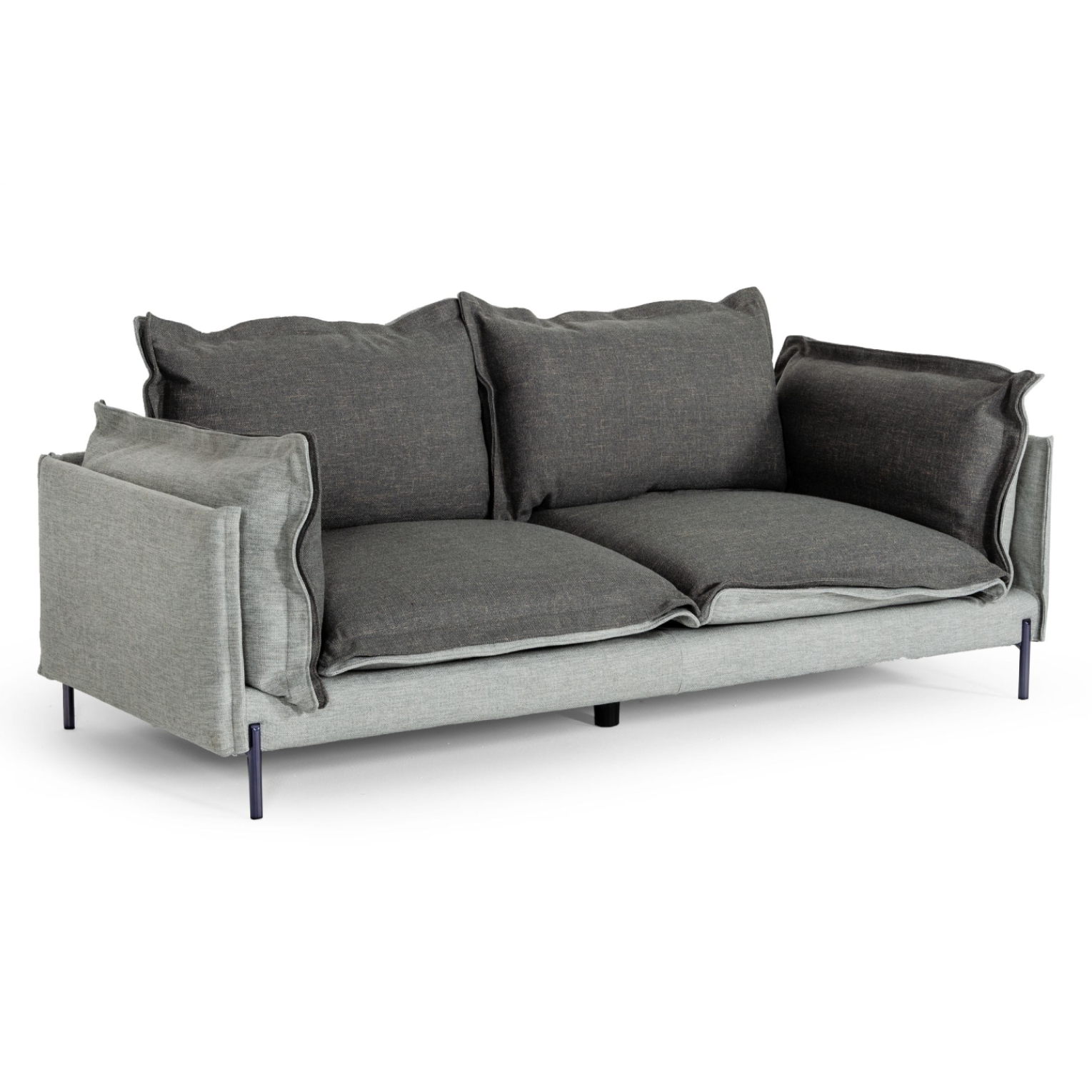 Mars - Modern Grey & Dark Grey Fabric Sofa - image 2