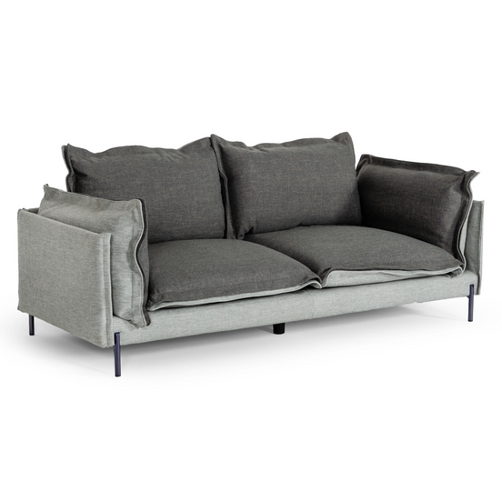 Mars - Modern Grey & Dark Grey Fabric Sofa - image 2