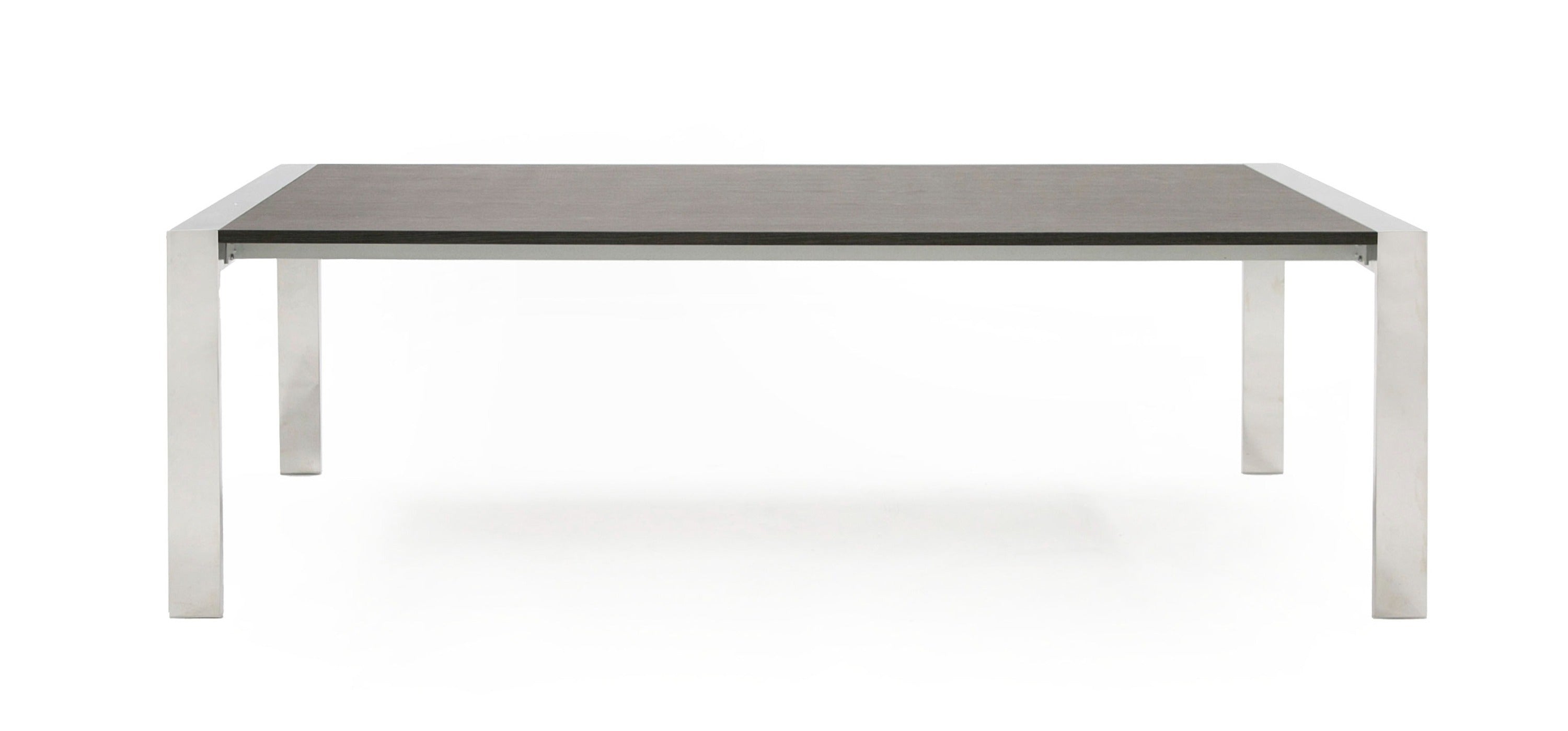 Fauna - Modern Elm Grey & Stainless Steel Chrome Dining Table - image 2