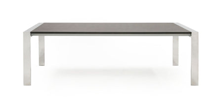 Fauna - Modern Elm Grey & Stainless Steel Chrome Dining Table - image 2