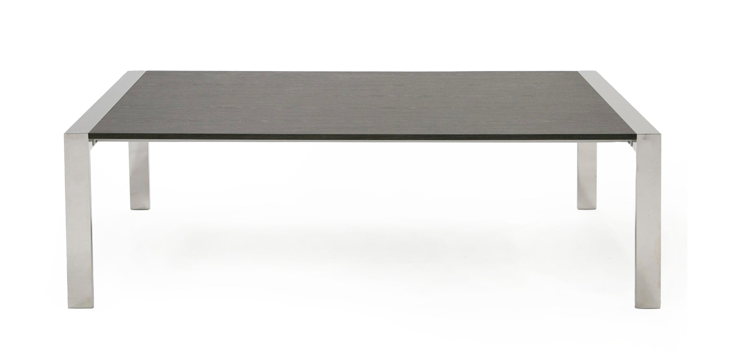 Fauna - Modern Elm Grey & Stainless Steel Chrome Dining Table - image 3