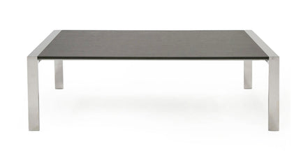 Fauna - Modern Elm Grey & Stainless Steel Chrome Dining Table - image 3