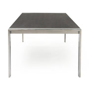Fauna - Modern Elm Grey & Stainless Steel Chrome Dining Table - image 4