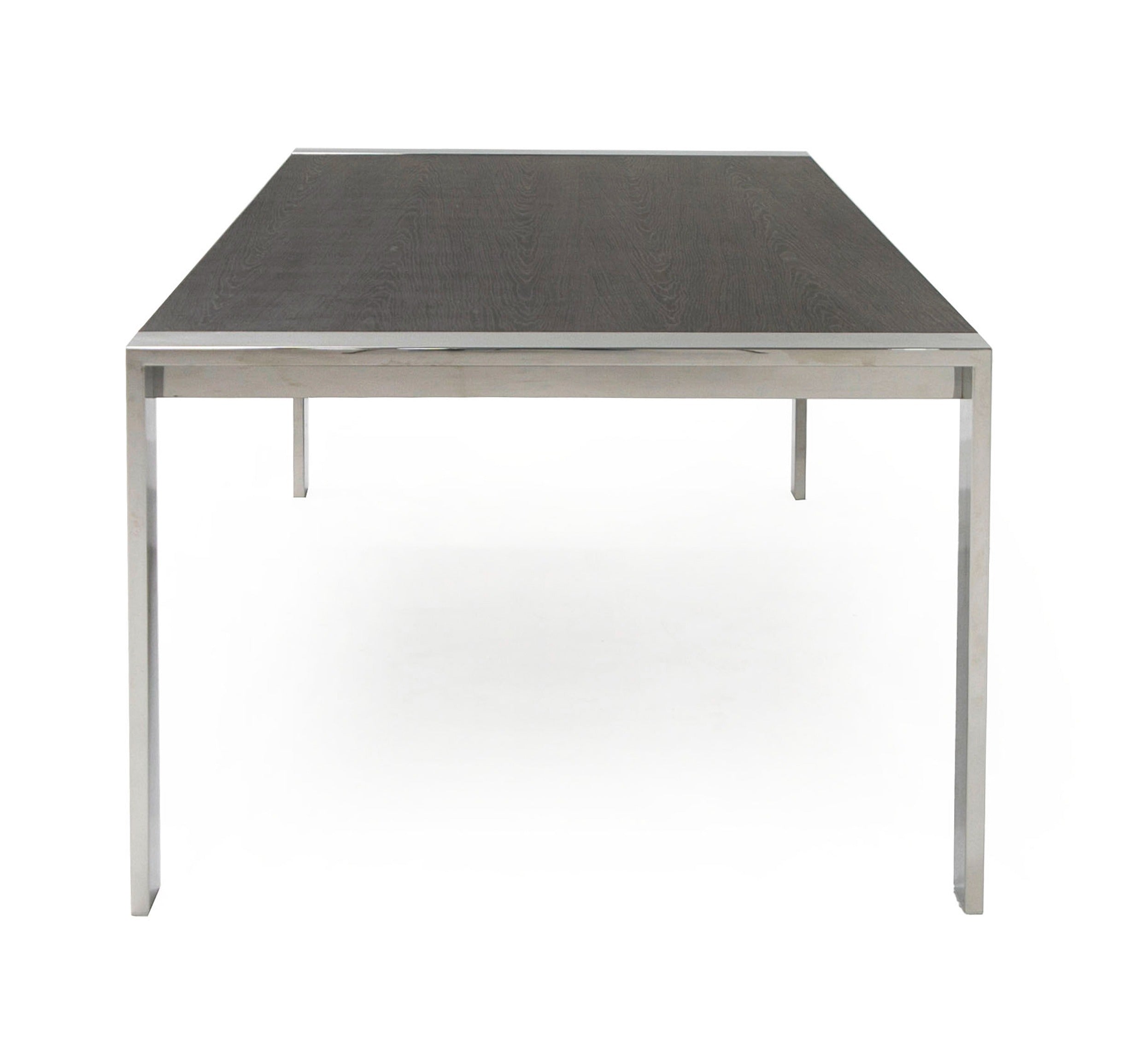 Fauna - Modern Elm Grey & Stainless Steel Chrome Dining Table - image 4