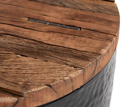 Duskan Storage Side Table Natural & Black