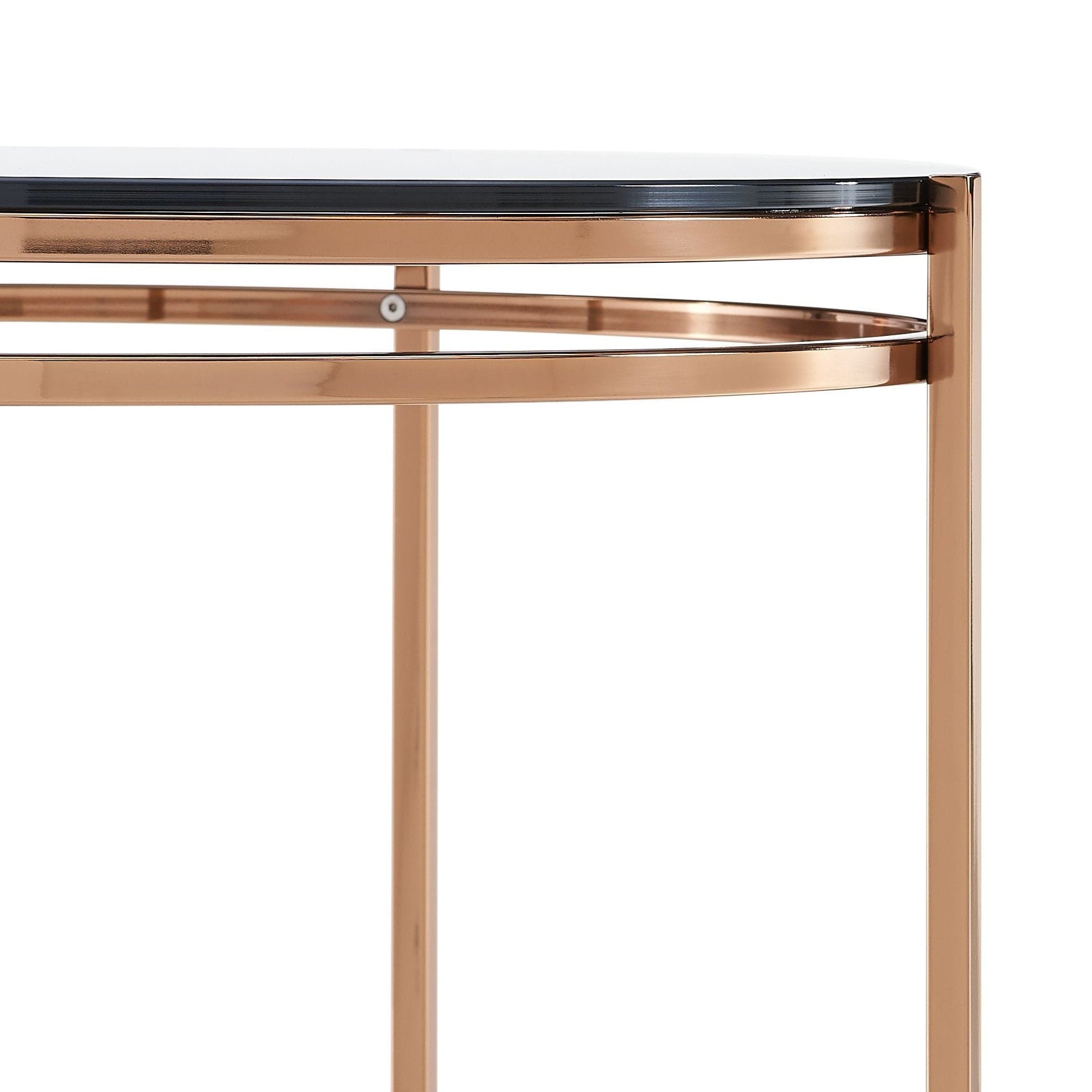 Bradford - Modern Smoked Glass & Rosegold End Table - image 3