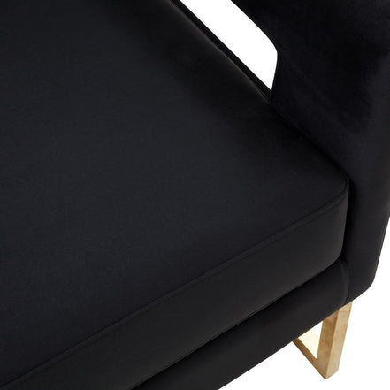 Edna - Modern Black Velvet & Gold Accent Chair - image 5